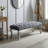 Decor Maxem Tufted Fabric Upholstered Bench Nailhead Trim , Gray