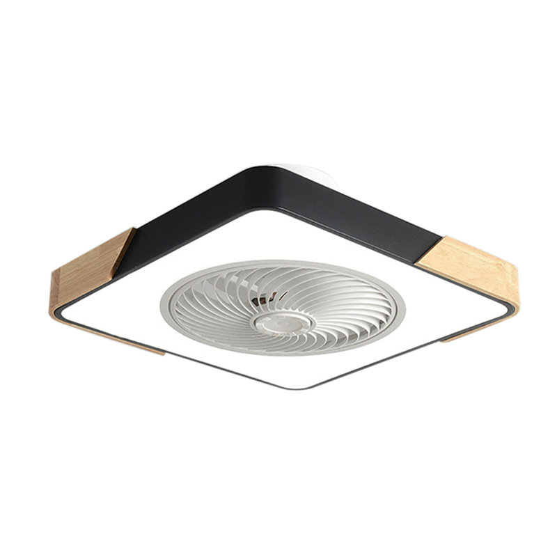 Elayna 22 Inch Modern Ceiling Fan with Light and Remote Control, Black