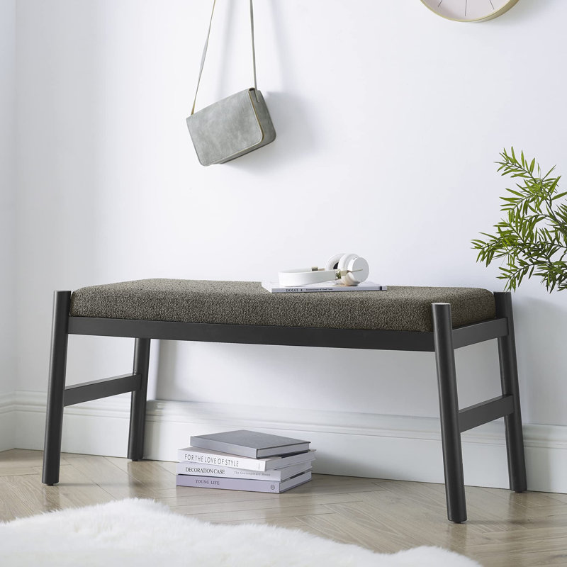 Banc de rangement rembourré Bridgit, Noir