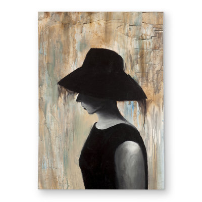 Audrey Hepburn Big Hat Gray Figurative Outdoor Area Rug | Decor