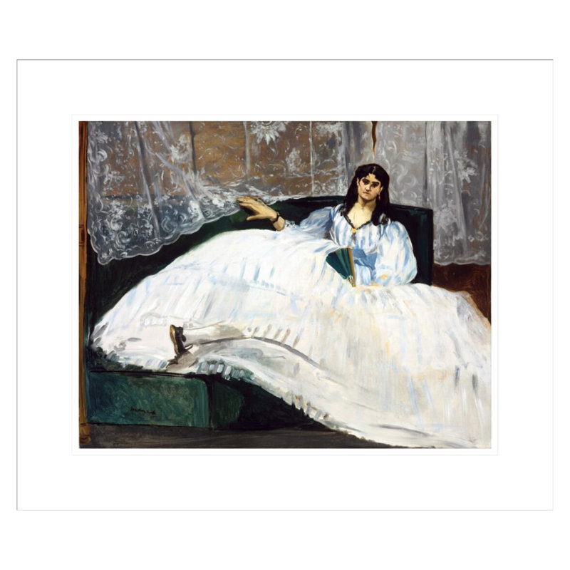 «Woman with a Fan» par Edward Manet - Impression sur toile, H 17,75 po x l 20,86 po