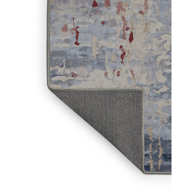 Tapis gris soyeux et moelleux, Rond 6 pi