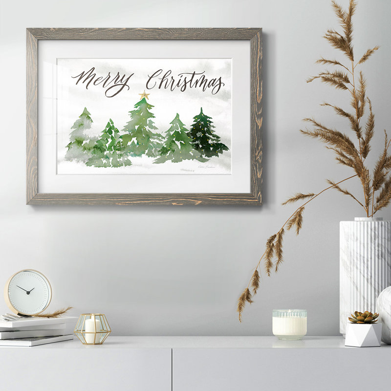 «Merry Christmas», reproduction d'art encadrée, Gris, H 22 po x l 32 po x P 1,5 po