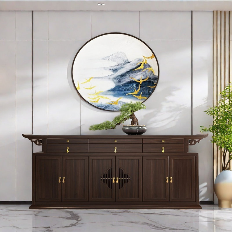 Buffet en bois massif de style chinois