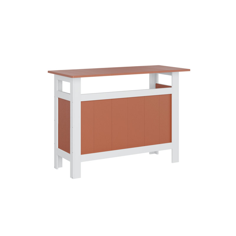 Berlin Gardens Regular Top With White Base Outdoor Bar, Mango Orange