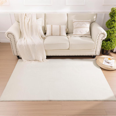 Silky Soft Faux Rabbit Fur Area Rug