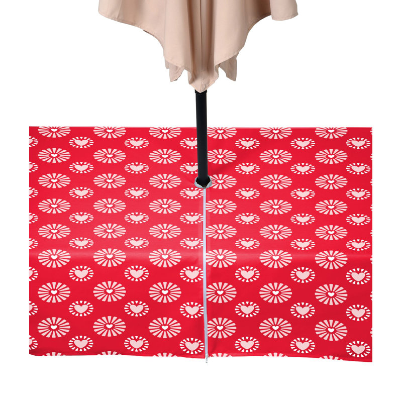 Sirois Hearts in Bloom Water Repellent Tablecloth, 84" x 60"