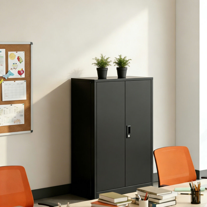 modern style Metal Storage Cabinet with Locking Doors and Adjustable Shelf,Folding Storage Locker Cabinet for Home Office,School,Garage