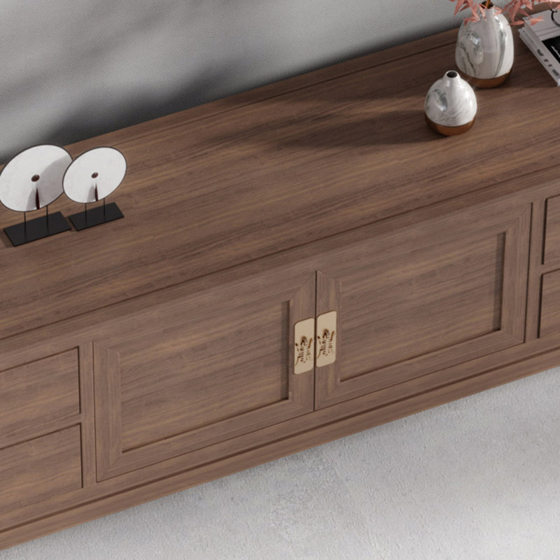 Chinese style solid wood TV stand, Brown