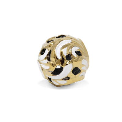 Boule décorative blanche et dorée Liveva