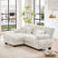 Canapé modulaire Cloud Couch pour le salon, canapé 2 places en chenille avec 2 coussins lombaires et 2 coussins décoratifs, canapé rembourré à large accoudoirs avec repose-pieds convertible, chenille-954844867-954844870