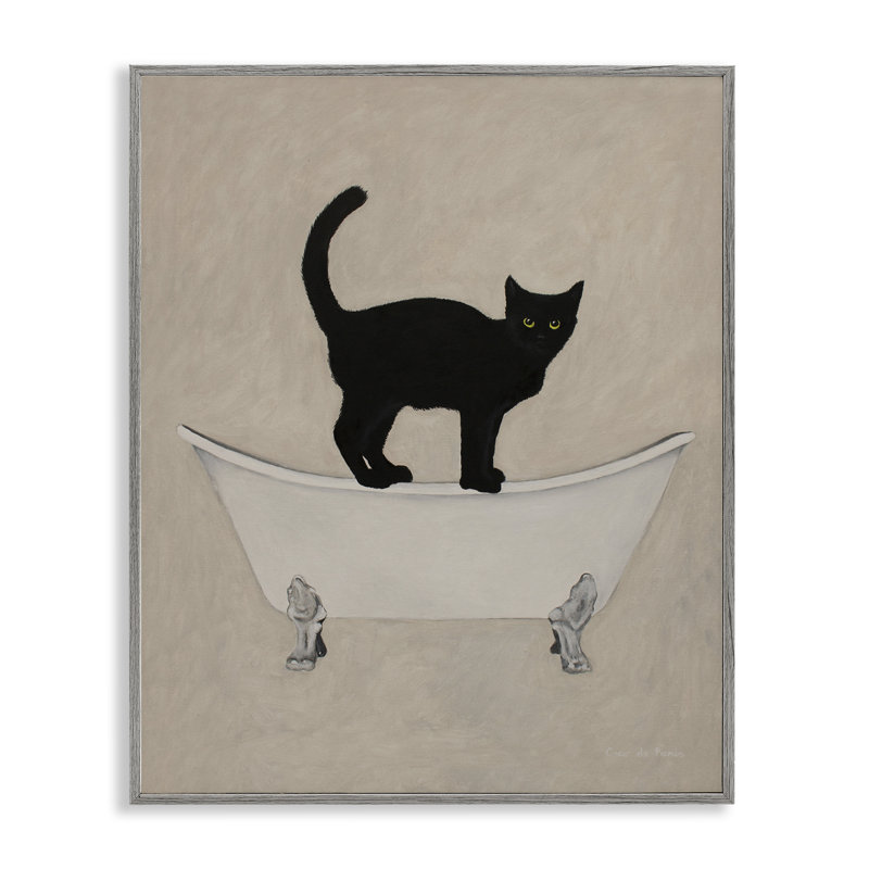 Art mural sur toile surdimensionné, "Black Cat", H 48 po x l 36 po