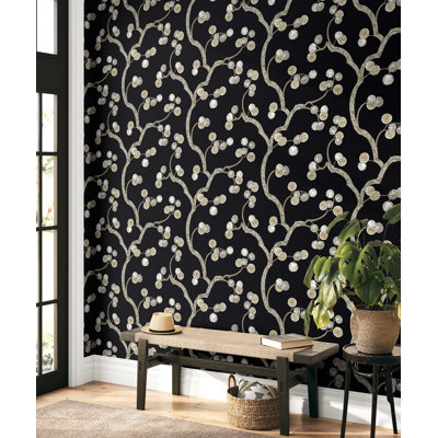 Seabrook Designs Rhino Allegra Branches Non-Woven Unpasted Wallpaper