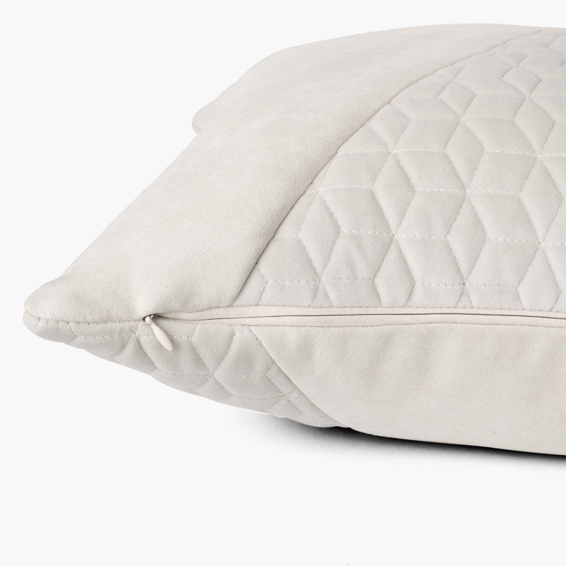 Ensemble de housse de coussin 2 pièces, Crème / blanc