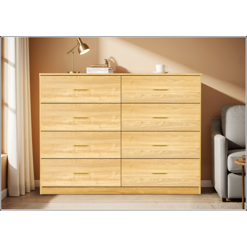 Commode 8 tiroirs Modern Modern, Naturel