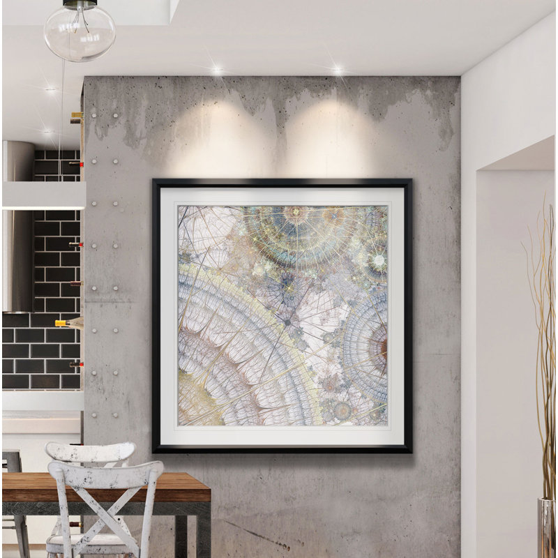 « clockworks ii », peinture, H 16 po x l 16 po x P 1,5 po, Cadre noir