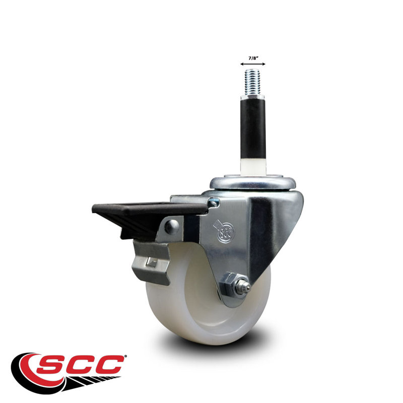 Roulettes pivotantes extensibles en nylon 3 po avec pivot 7/8 po SCC
