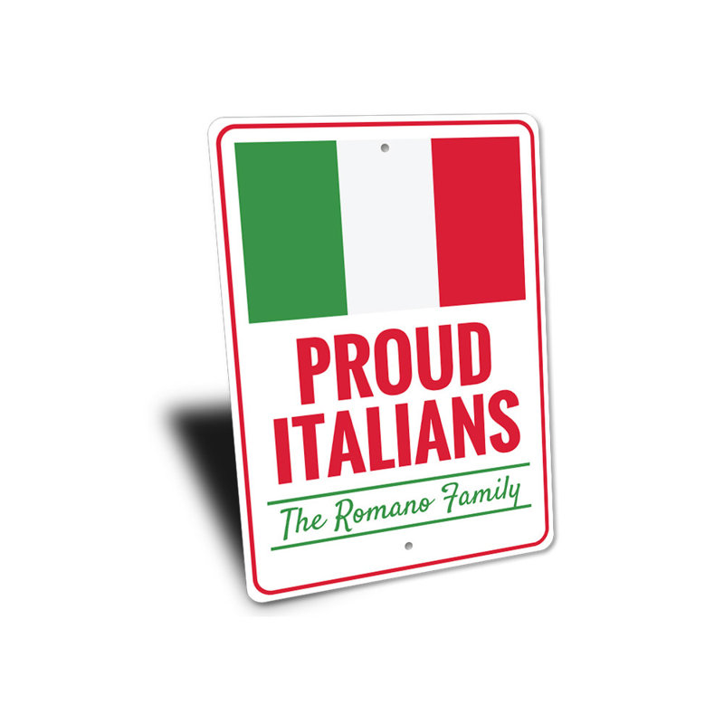 Fière enseigne en aluminium italien, H 14 po x l 10 po x P 0,04 po