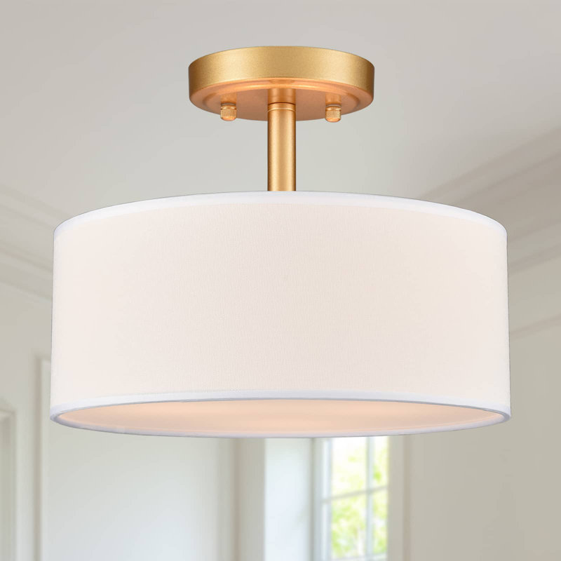 Luminaire plafonnier cylindrique encastré Modern Modern, Laiton