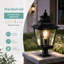 Grand lampadaire extérieur 21 po, structure en métal avec abat-jour en verre transparent, lampadaire noir pour barrière, clôture, jardin, allée et allée