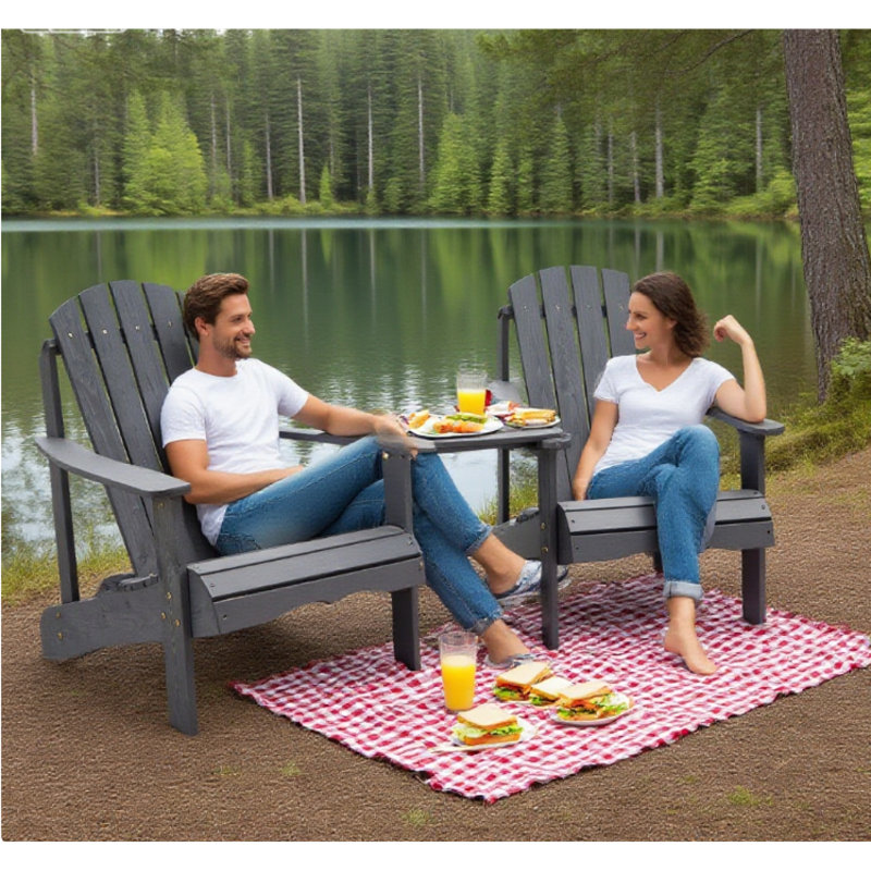 Chaises avec table et banc d'extérieur