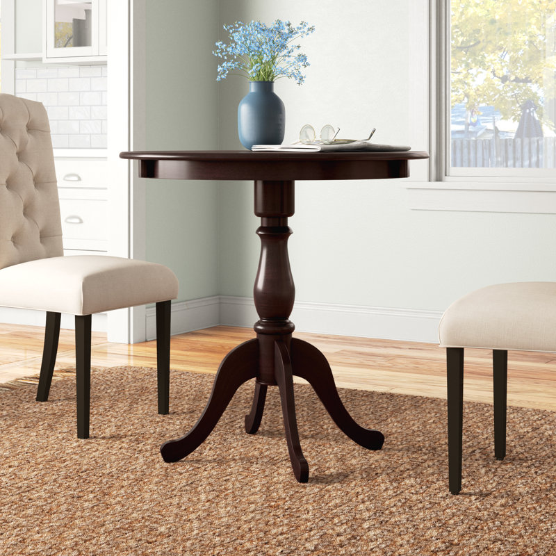 Classic Black 36-Inch Round Pedestal Bar Table with Space-Saving Design, Espresso