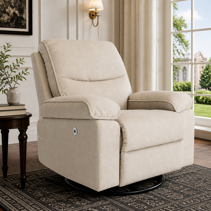Fauteuil inclinable électrique Anabella de 99 cm de large avec ports de chargement USB et Type-C, capacité de charge de 181 kg