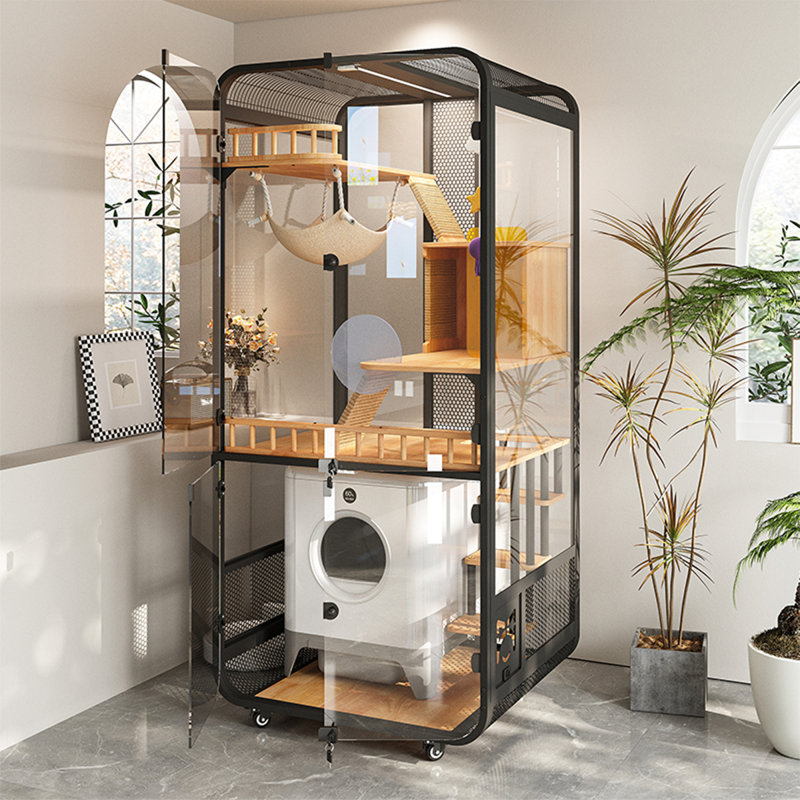 Cat House with Remote-Controlled Light Strip, Compatible with Automatic Litter Boxes