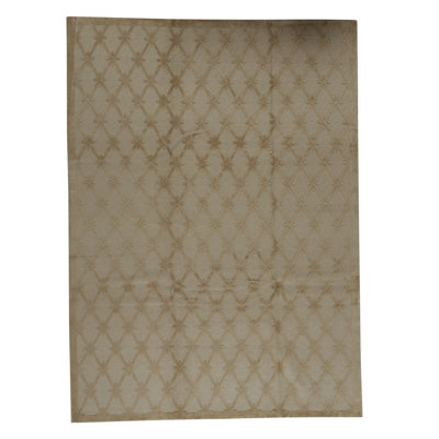 Himalayan Wool Geometric Area Rug in Almond