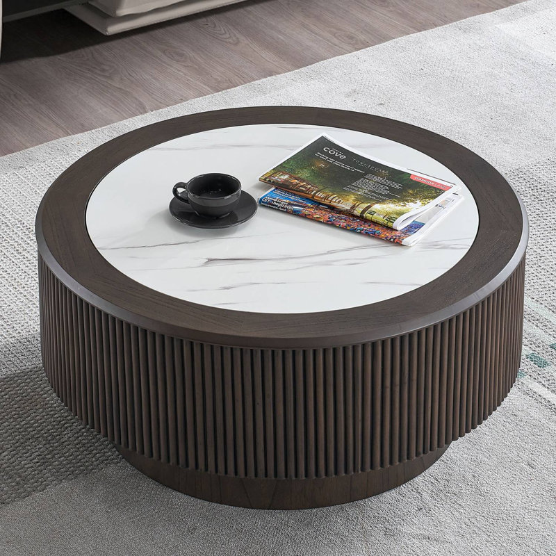 Table basse Marble, H 15,66 po x L 35,43 po x l 35,43 po