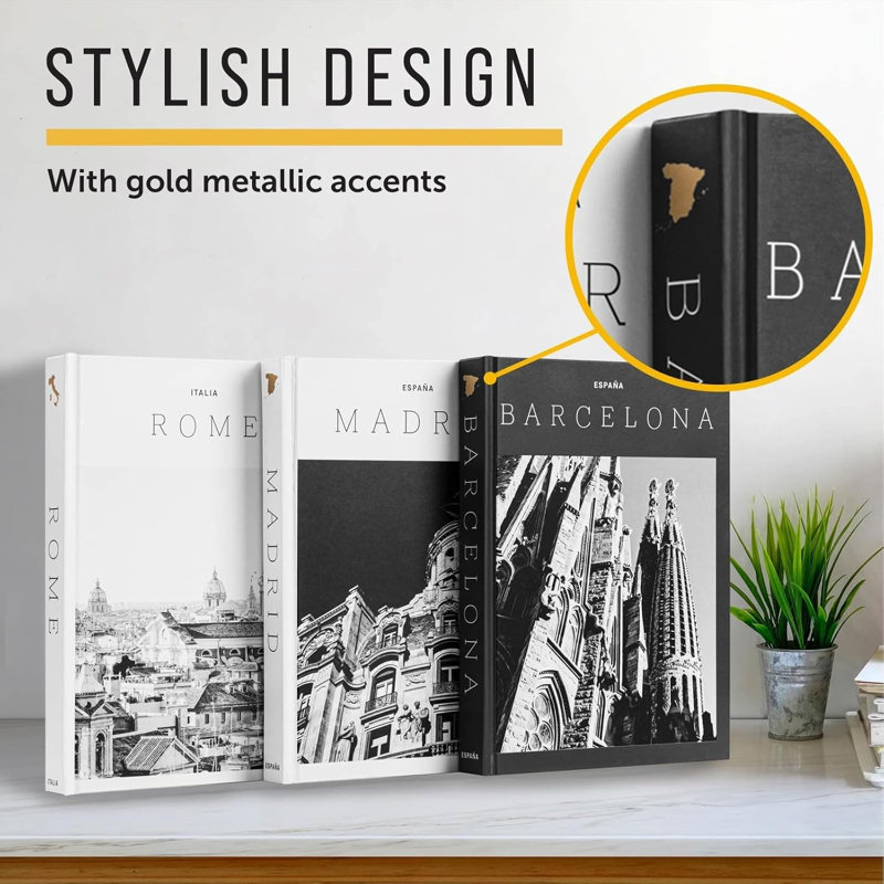Ensemble de 3 livres à couverture rigide pour la décoration - idéal pour les plateaux de table