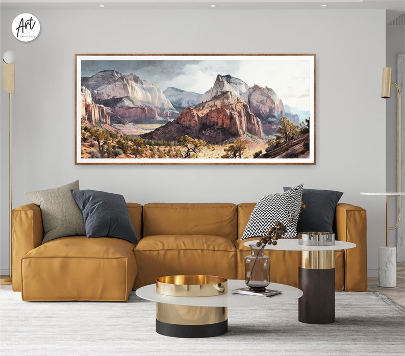Art mural horizontal Zion National Park, Toile tendue, H 30 po x l 60 po x P 1,5 po