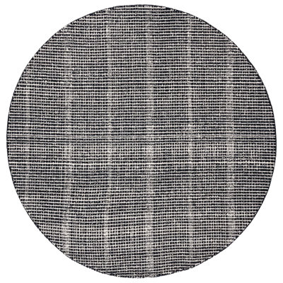 Moustapha Abstract Hand Tufted Wool/Cotton Striped Rug in Ivory/Black