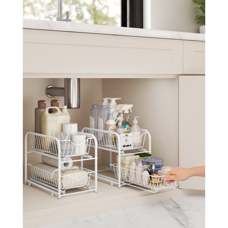 Adjustable Stainless Steel Dish Rack, White