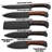 Kitchen Knife Set Hand Forged Carbon Steel Rose Wood Handle 5 Pcs Collection