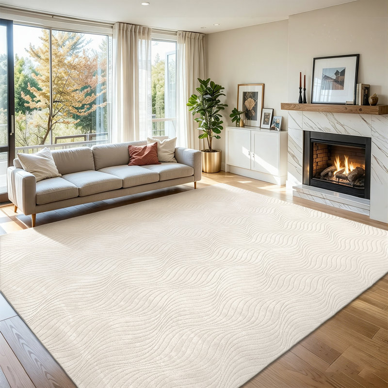  Tapis doux et lavable Wavy Line, Rectangulaire 8 pi x 10 pi