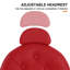 Fauteuil de barbier à hauteur réglable noir et rouge Swive 360 degrés avec structure en métal