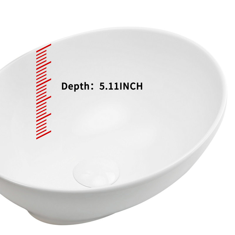 Oval Ceramic Sink, Bathroom Vessel Sink