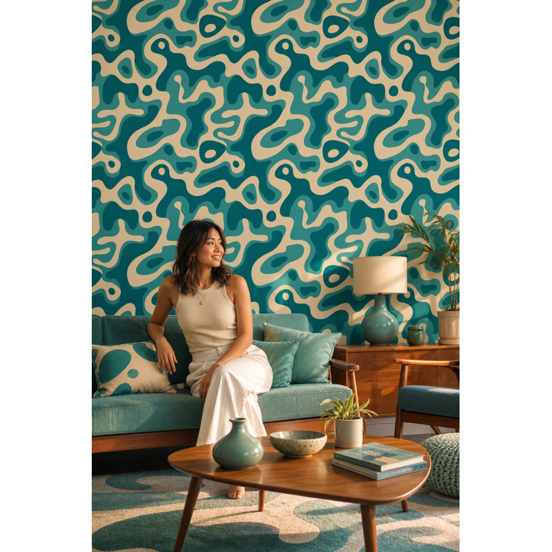 Papier peint moderne Mid Century, Non-Woven Non-Pasted
