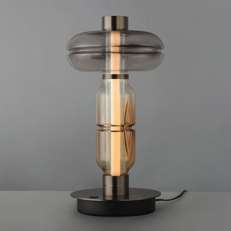 Gusto LED Table Lamp, Gunmetal, Smoked Gray/Warm Amber