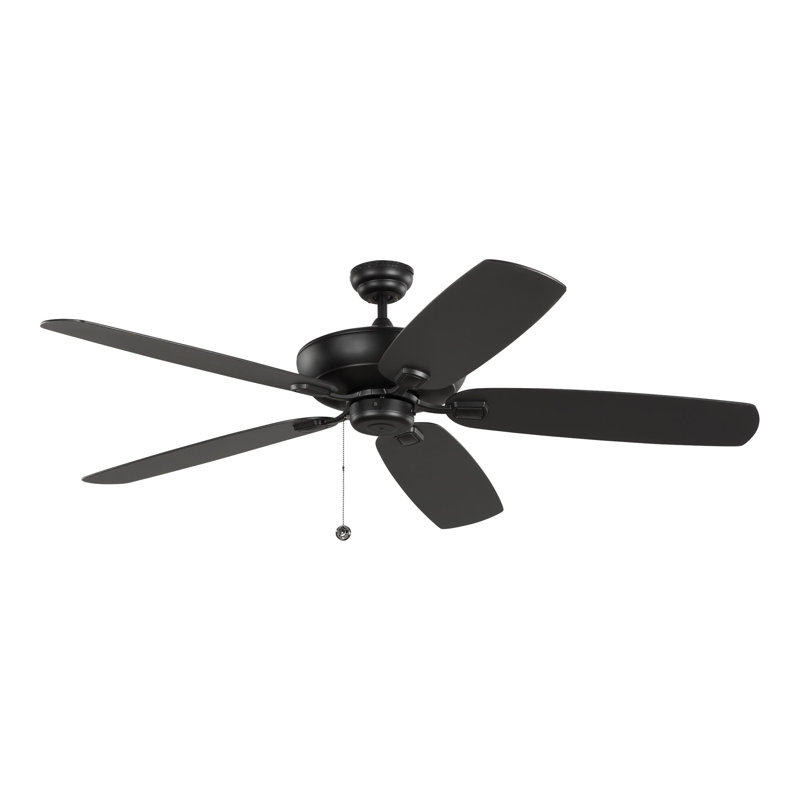 Midnight Black 60'' Low Profile Ceiling Fan with American Walnut Reversible Blades
