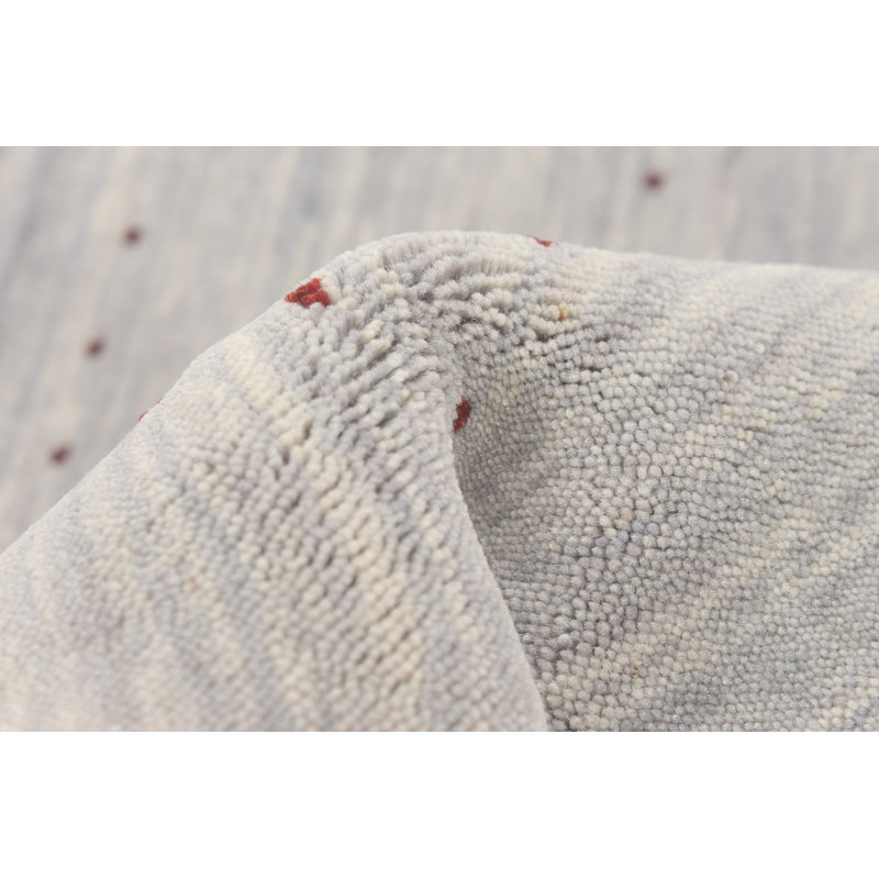 Tapis bleu clair en laine noué à la main de conception unique 4 pi 11 po x 6 pi 10 po New Age