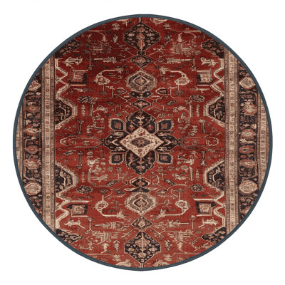 Machine Washable Persian Brown Area Rug