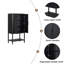 Armoire sophistiquée en placage de chêne avec plusieurs fonctions de rangement-982203161