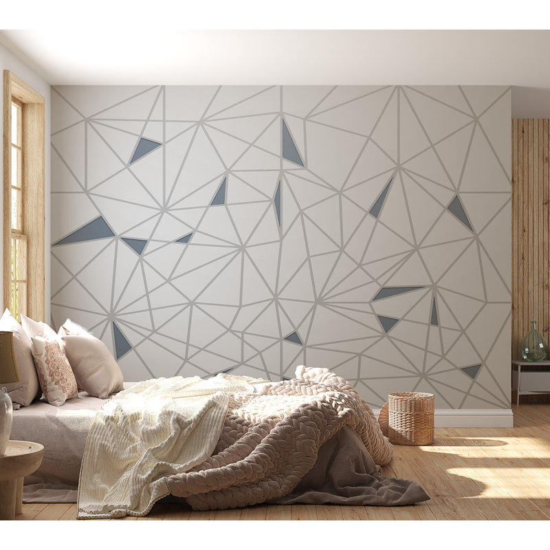Murale abstraite pelez et collez - Lignes d'intersection, L 82 po x l 115 po