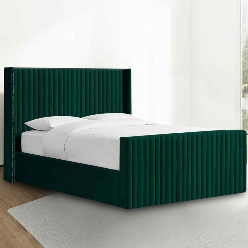 Upholstered Bed, Single (3'), Green