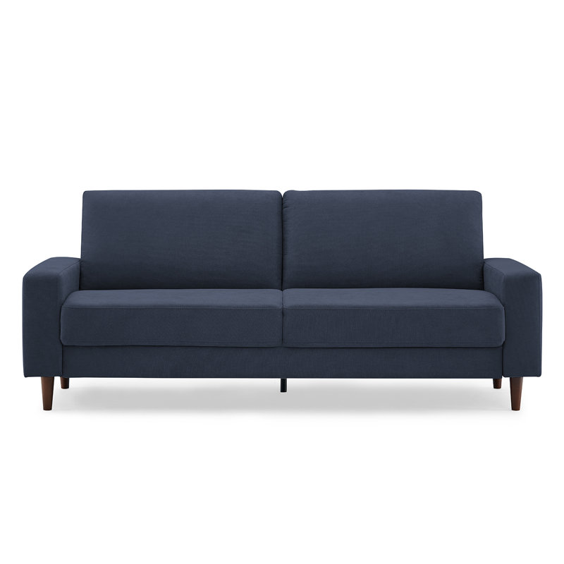 Elegido 213.1Cm Square Arms Sofa, Dark Blue Polyester Blend