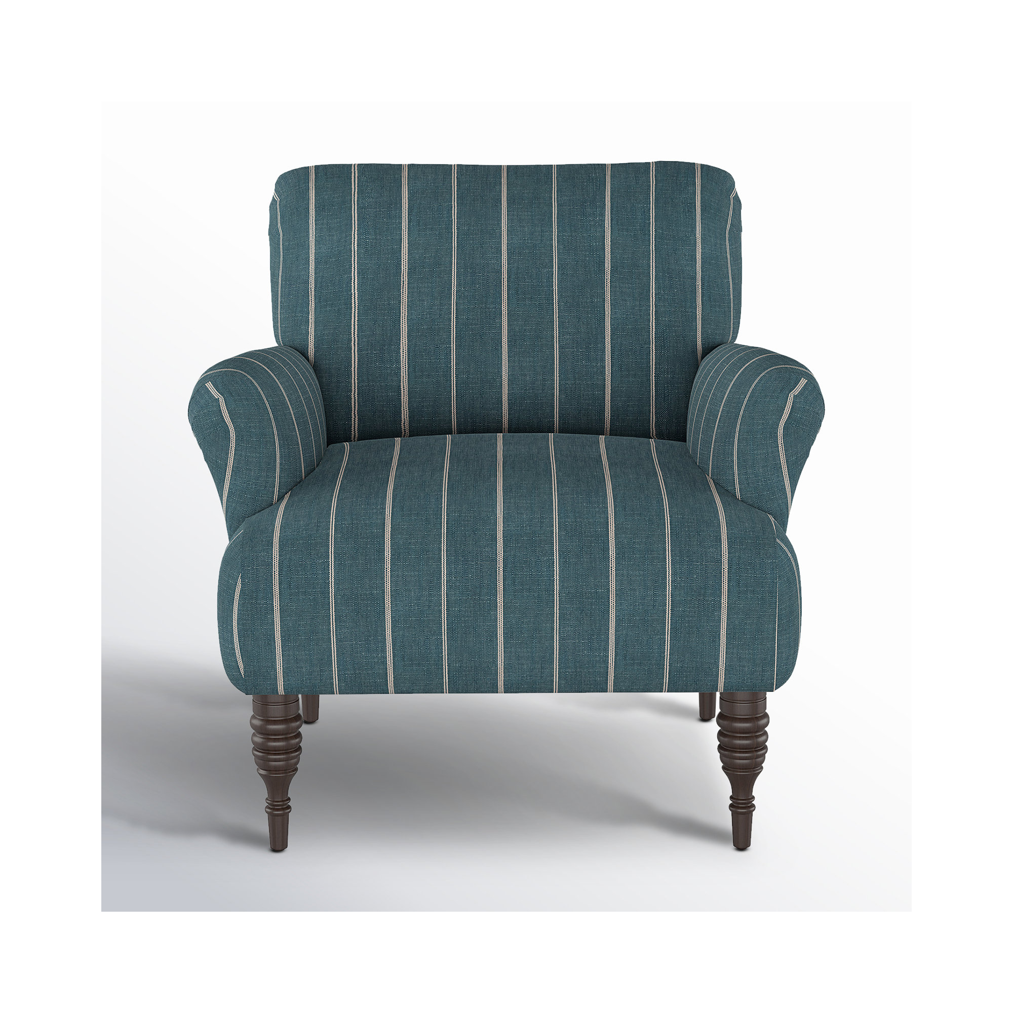 Allura Upholstered Armchair, Fritz Indigo Stripe