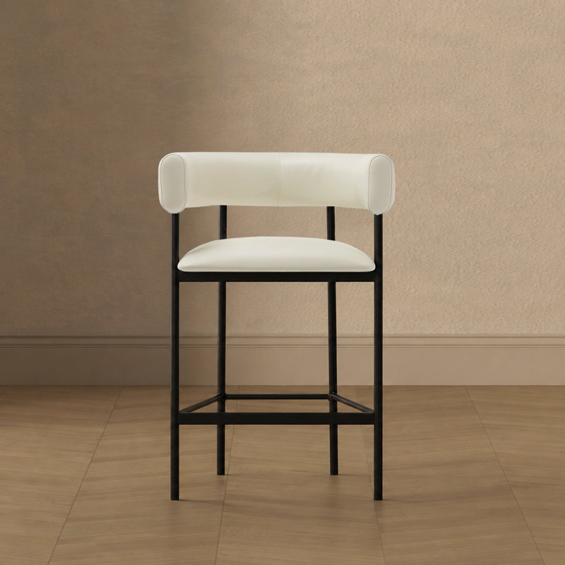 Tabouret de comptoir Onda, Ivoire ivoire, Tabouret de comptoir (siège d'une hauteur de 27 p