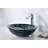 ANZZI Bravo 15.4'' Lustrous Black Tempered Glass Circular Bathroom Sink